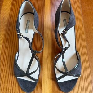 Giorgio Armani Brown Suede and Patent Leather Strappy Sandals